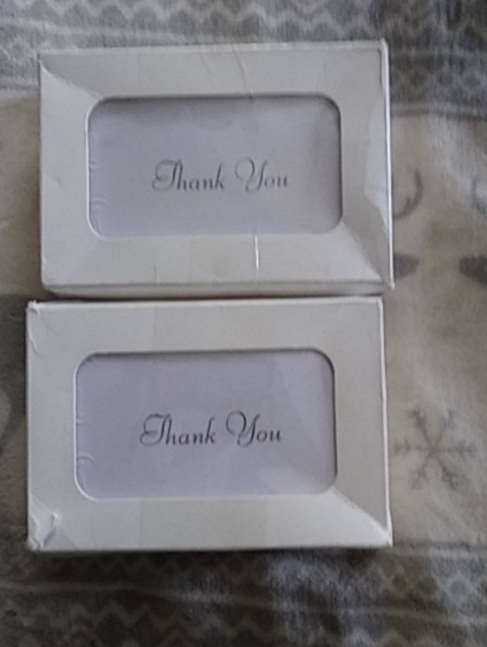 White Thank You Card Boxes - Set of Two